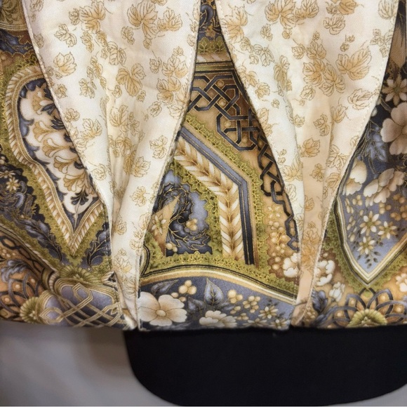 Multicolour Tote Bag Purse Zipper Floral Gathered Inside Pocket 20x12” - Picture 2 of 5